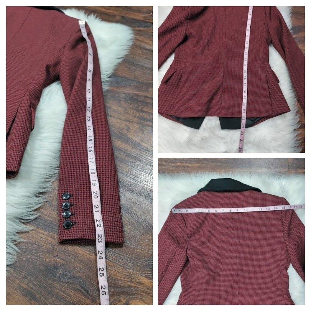 NWT Walter Baker Long Sleeve Equestrian Phelps Jacket Red Preppy Goth  S - Picture 10 of 16